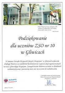 podziękowania hospicjum