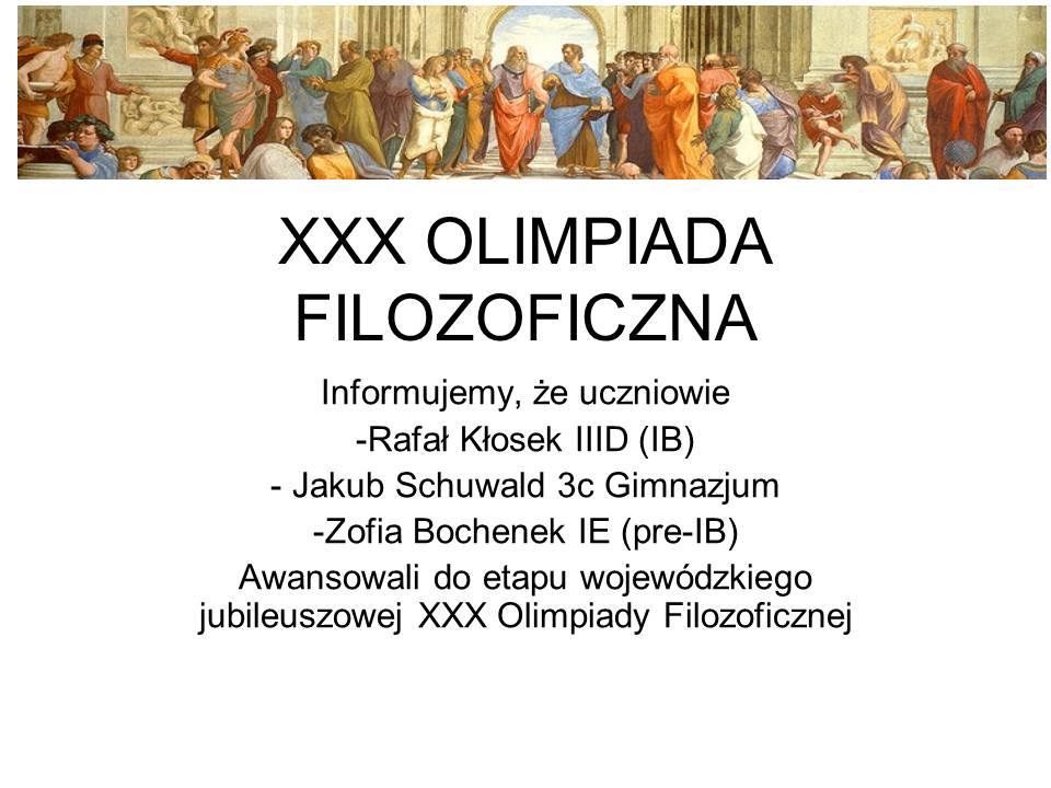 XXX OLIMPIADA FILOZOFICZNA