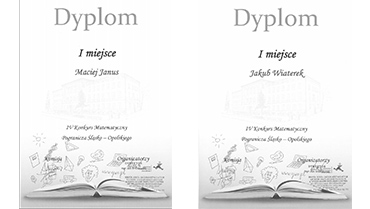 I miejsce w IV Konkursie Matematycznym