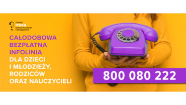 800 080 222 – rusza całodobowa bezpłatna infolinia dla dzieci, młodzieży, rodziców i nauczycieli