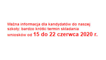 Ministerstwo Edukacji Narodowej ogłosiło nowy harmonogram rekrutacji do szkół ponadpodstawowych na rok szkolny 2020/2021