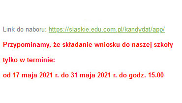 Informacja dla kandydatów