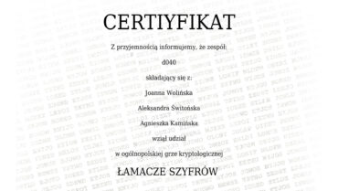 Sukces uczennic klasy I A
