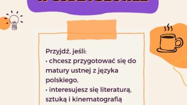Szkolny Klub Dyskusyjny zaprasza wszystkich uczniów  w dniu 17.11.2023 r. na długiej przerwie do biblioteki  na spotkanie związane z tematyką działalności charytatywnej  z panią Kingą Kamińską z Gliwickiego Ośrodka Działań Społecznych “Centrum 3.0”